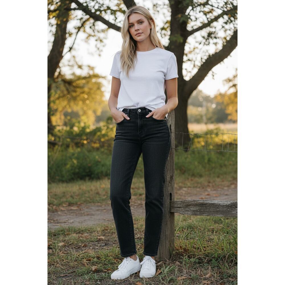 Abercrombie & Fitch The ‘90s Straight Ultra High Rise Black Wash Jeans Size 26 2